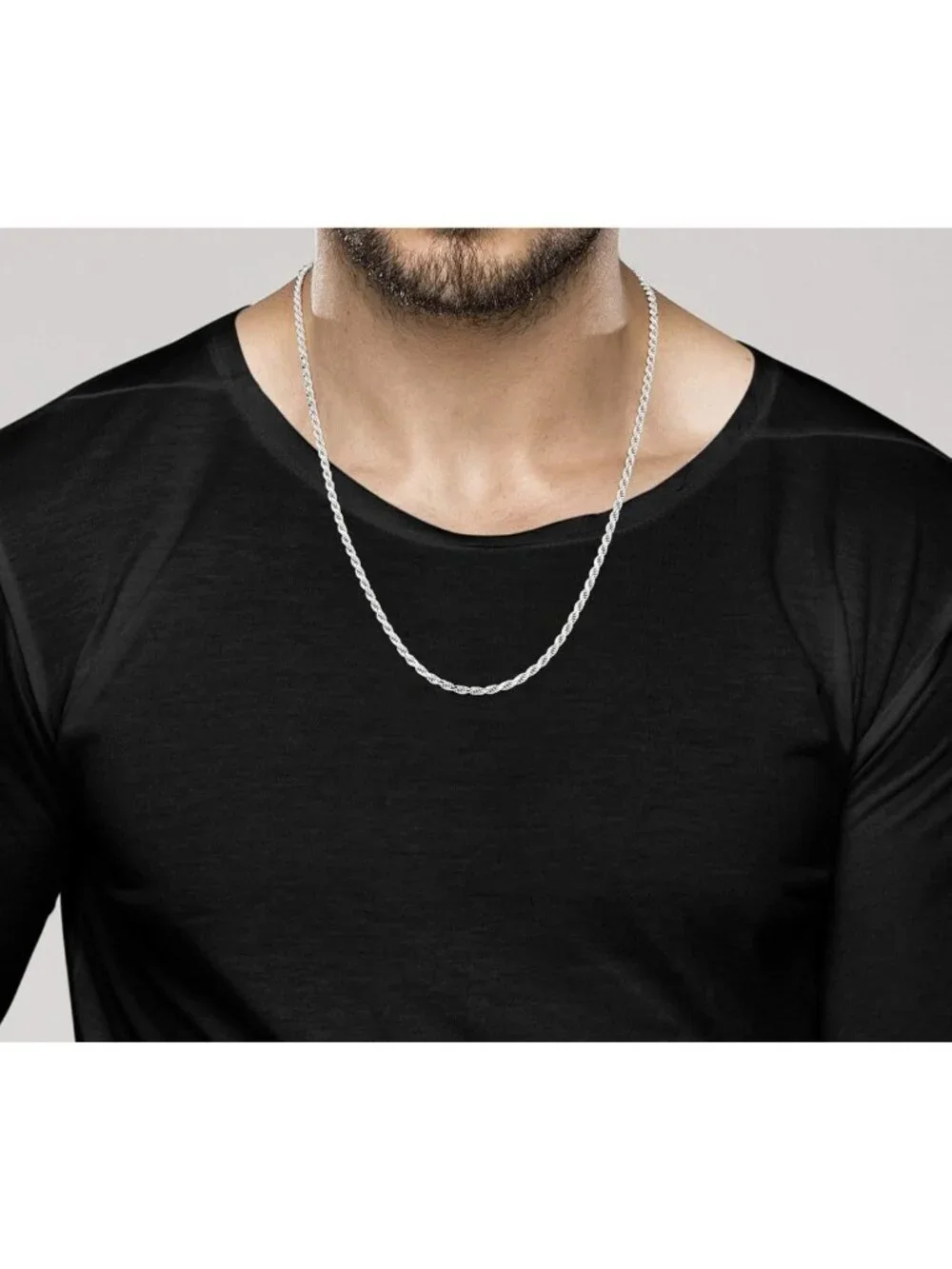 Sterling Silver 925 Rope Chain Necklace for Men & Women - 2mm & 3mm Options